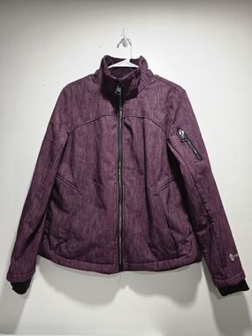 Free Country Women's Quilted Plum Puffer Jacket with Stand Collar Size-L